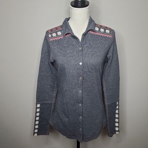 Alp N Rock Collared Button Front Long Sleeve Tee